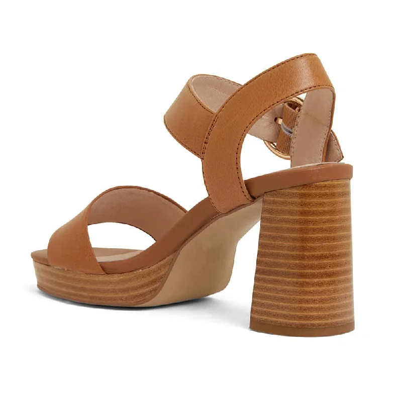 Petra Heel in Tan Leather