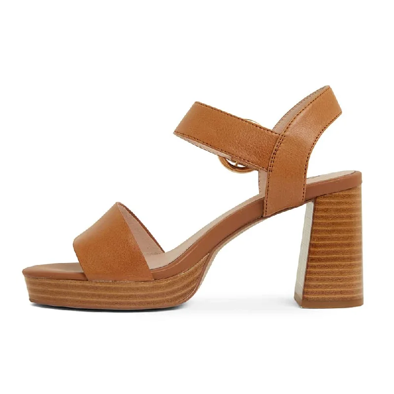 Petra Heel in Tan Leather