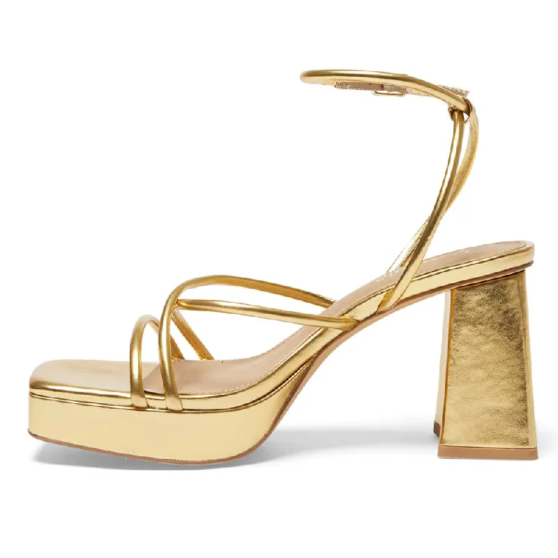 Rebecca Heel in Gold Metallic