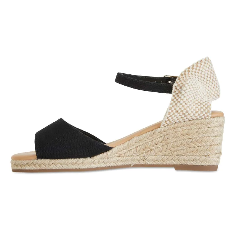 Safari Espadrille in Black Fabric