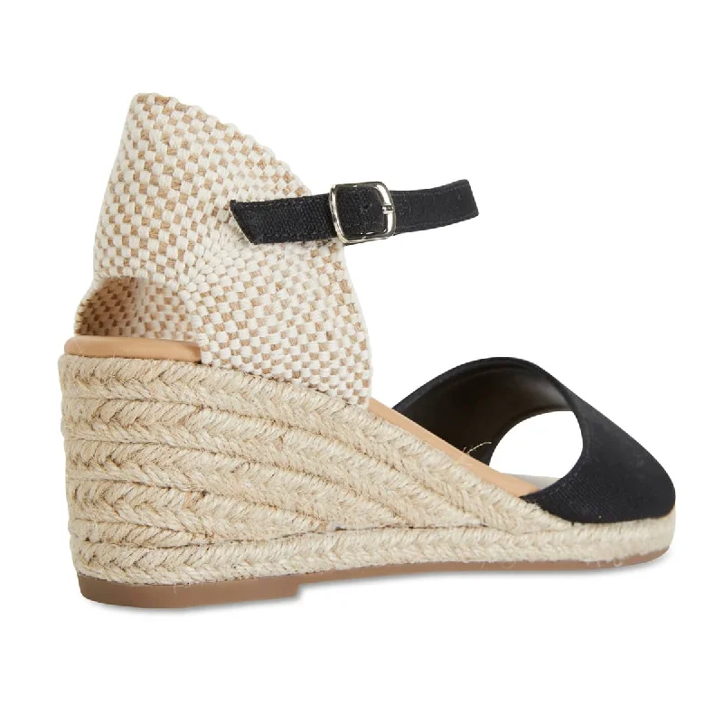 Safari Espadrille in Black Fabric