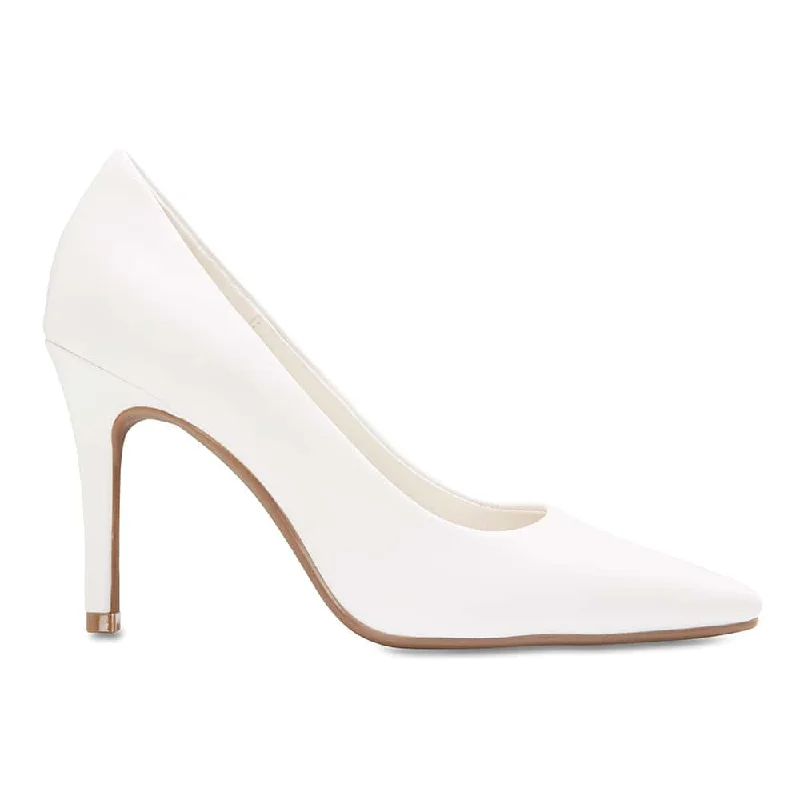 Sally Heel in White Leather