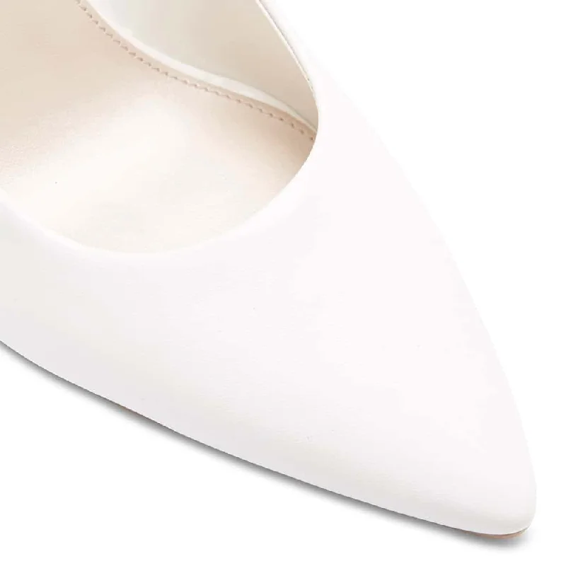 Sally Heel in White Leather