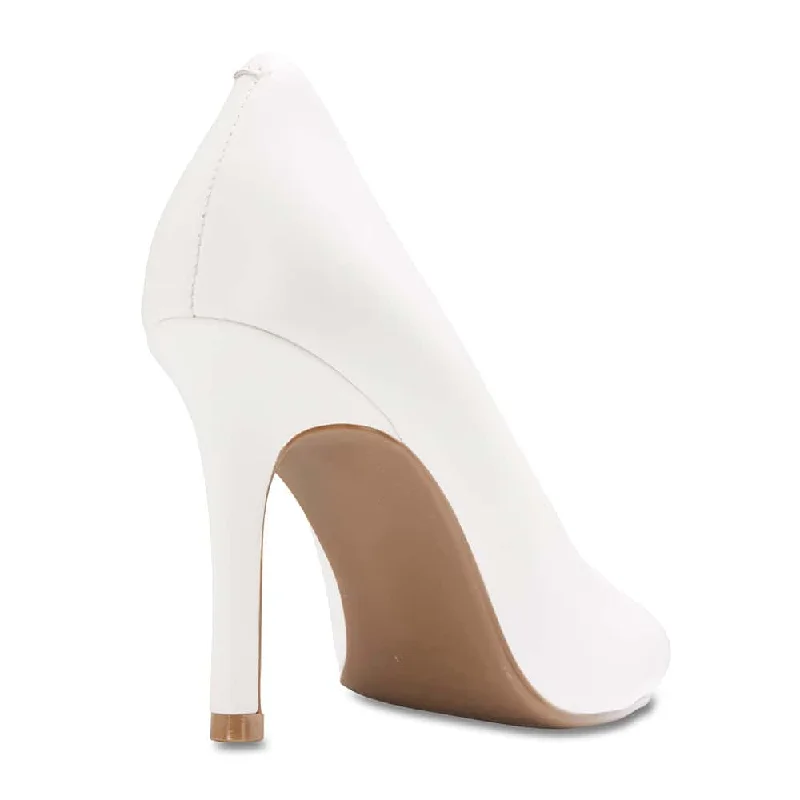 Sally Heel in White Leather