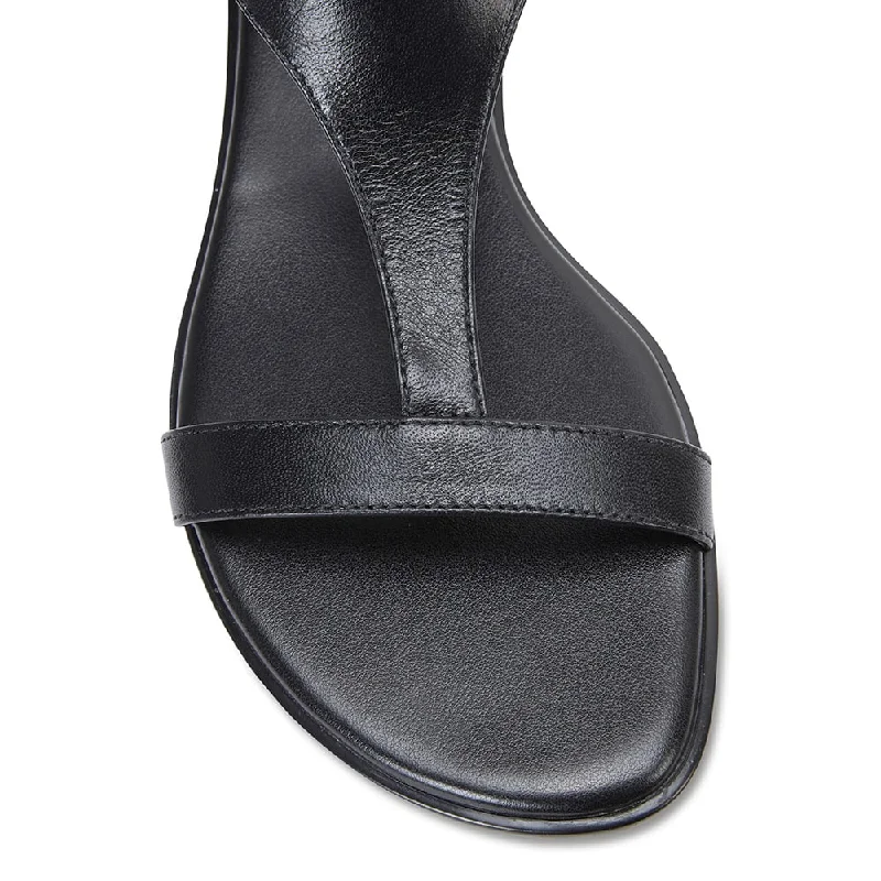 Sandra Sandal in Black Leather