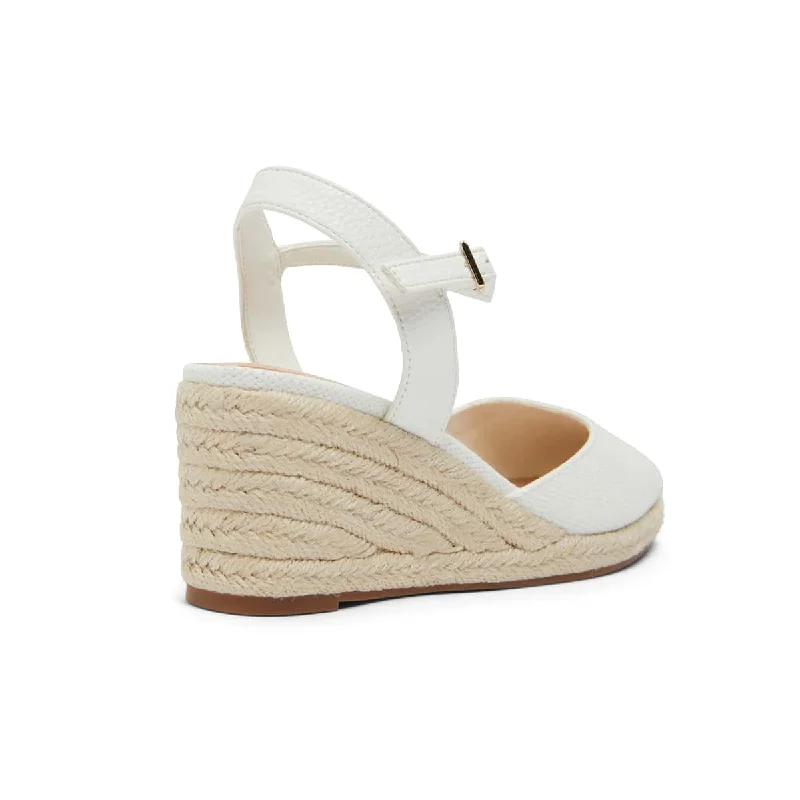 Santos Wedge in White Fabric