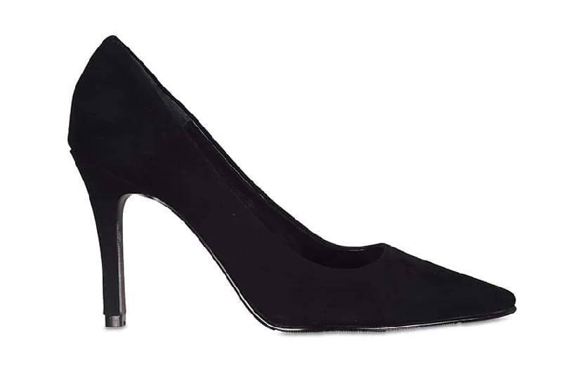 Savoy Heel in Black Suede