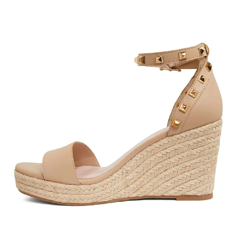 Shadow Espadrille in Nude Leather