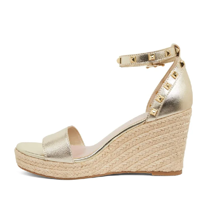 Shadow Espadrille in Soft Gold Leather