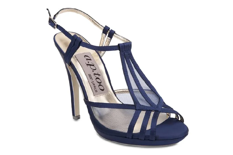 Shae 2 Heel in Navy Satin