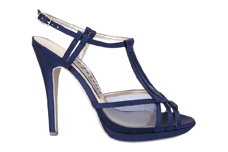 Shae 2 Heel in Navy Satin