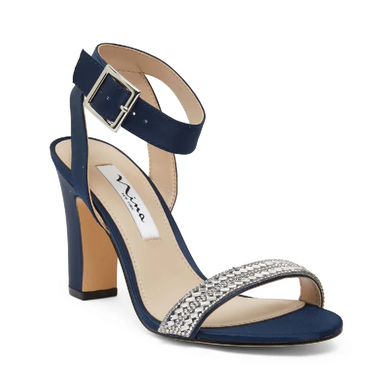 Sharon Heel in Navy Fabric