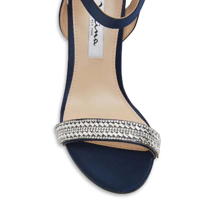 Sharon Heel in Navy Fabric