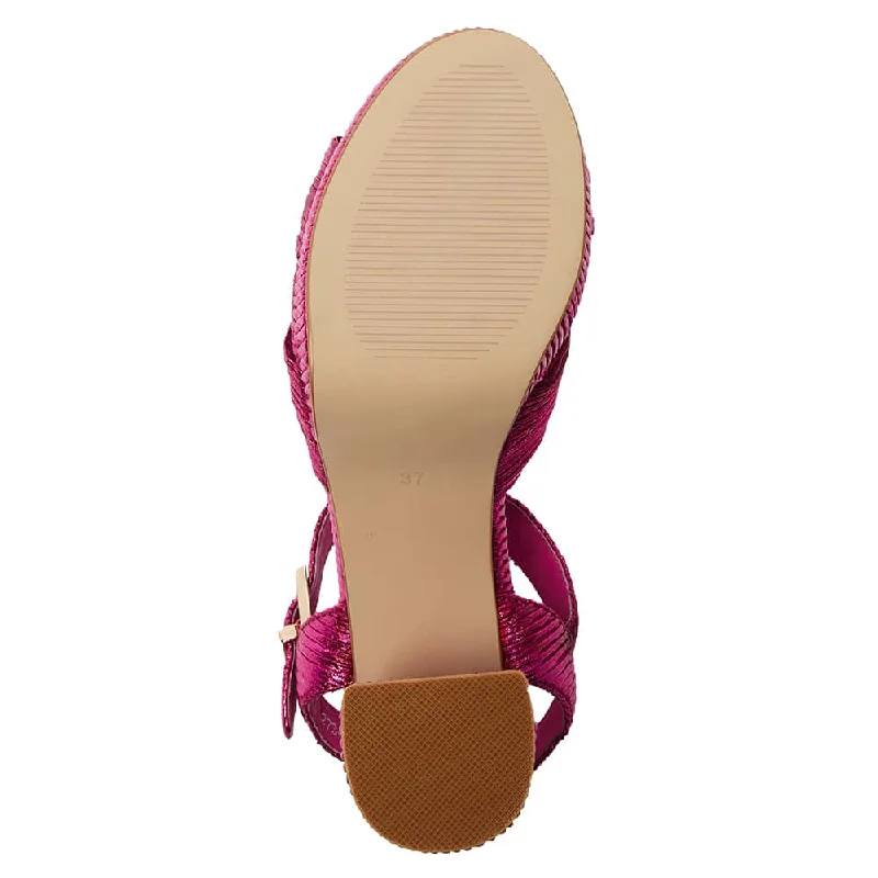 Sherbet Heel in Pink Pleat