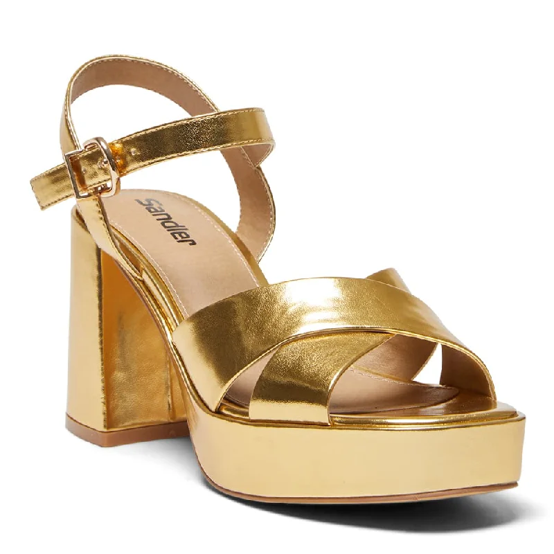 Sienna Heel in Gold Metallic