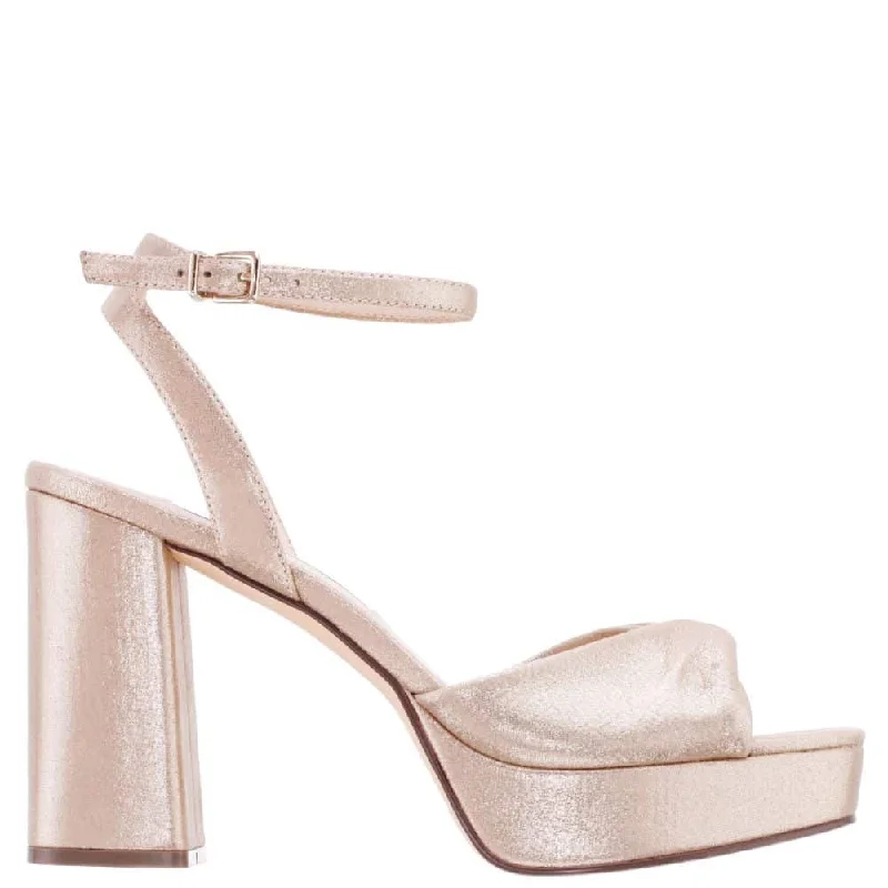 Stacie Heel in Taupe Metallic