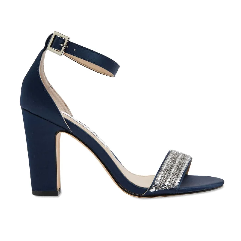 Suzette Heel in Navy Satin