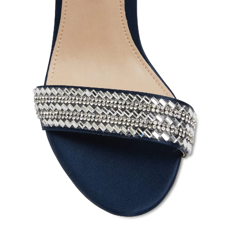 Suzette Heel in Navy Satin