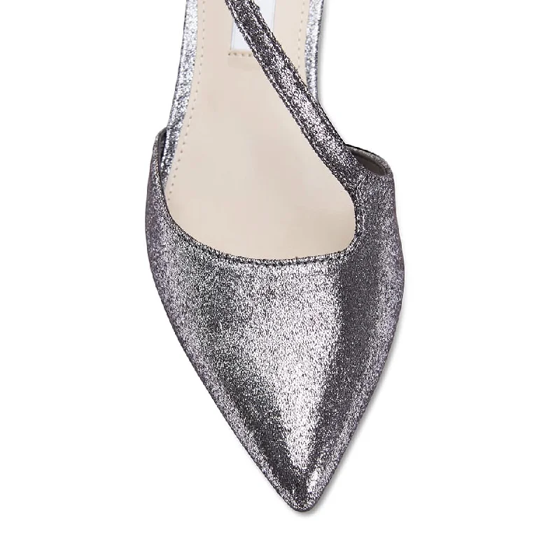 Tirisa Heel in Gunmetal Satin