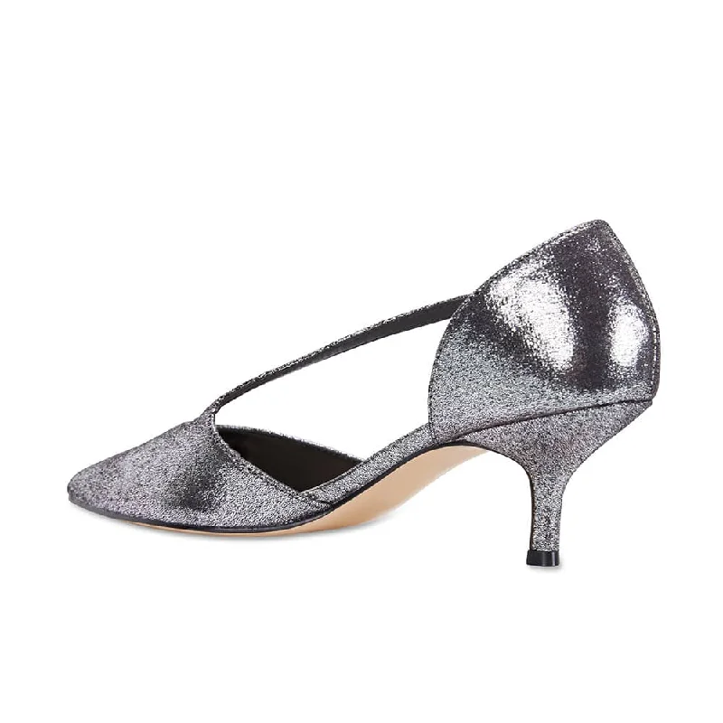 Tirisa Heel in Gunmetal Satin