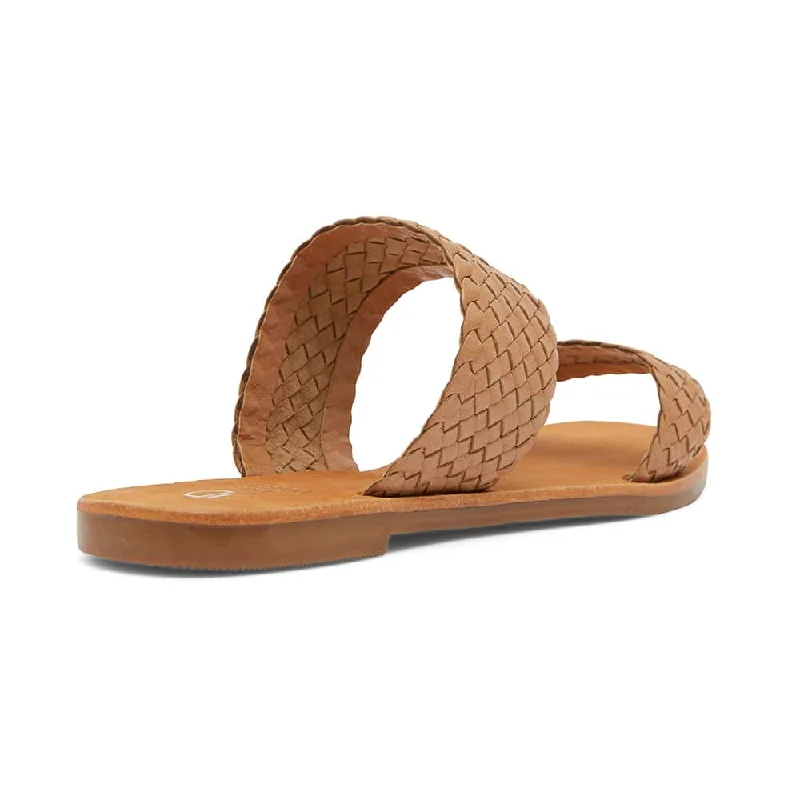 Tora Slide in Tan Leather