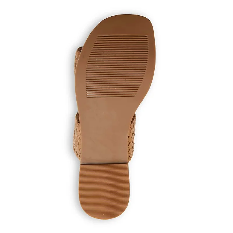 Tora Slide in Tan Leather