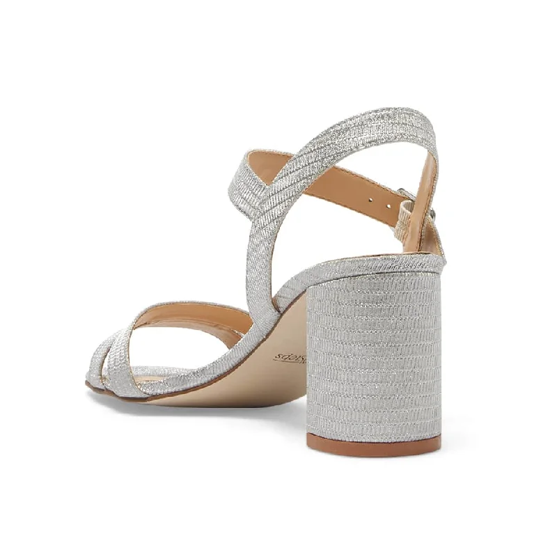 Unity Heel in Silver Fabric