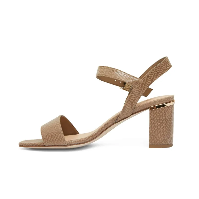 Uno Heel in Taupe Print Smooth