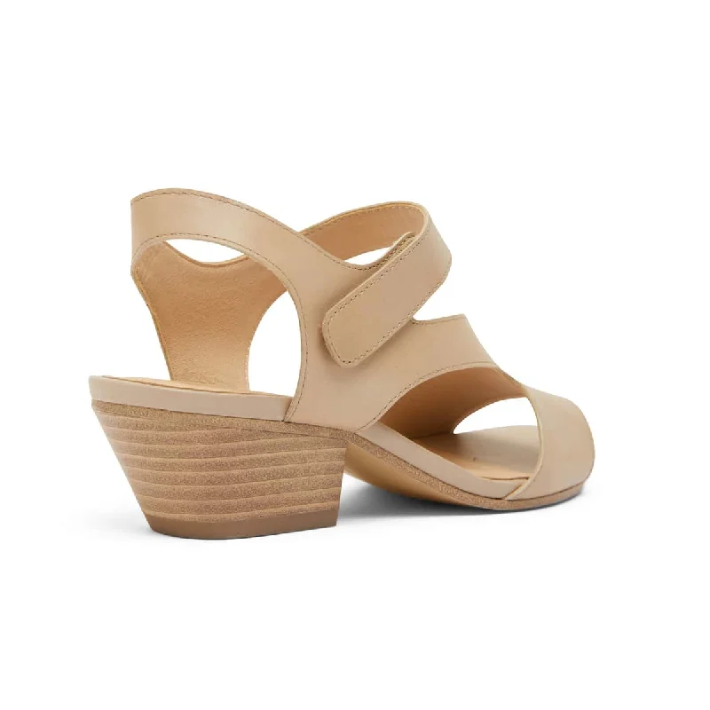 Venice Heel in Nude Leather