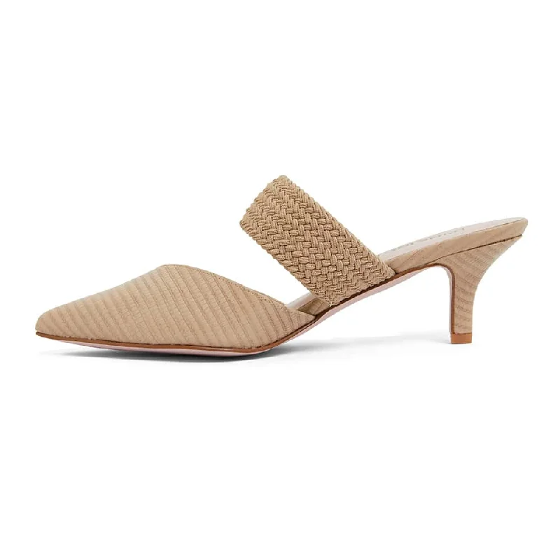 Vixen Heel in Nude Leather