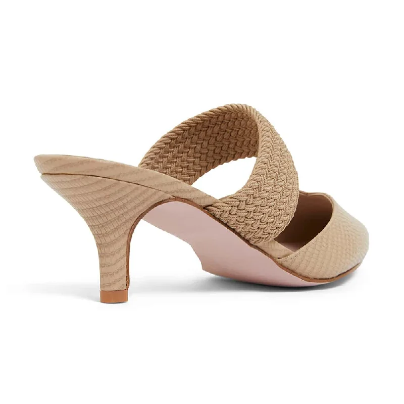 Vixen Heel in Nude Leather