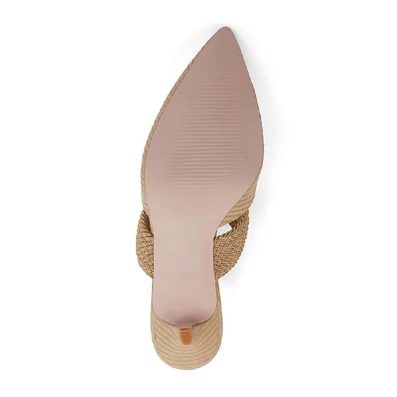 Vixen Heel in Nude Leather