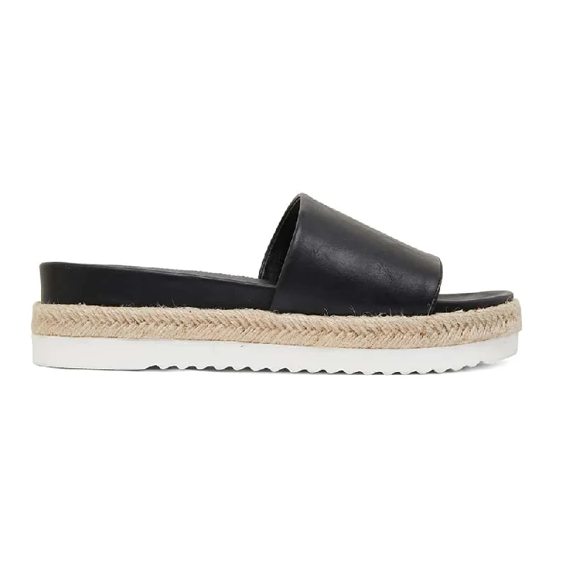 Waikiki Espadrille in Black Smooth