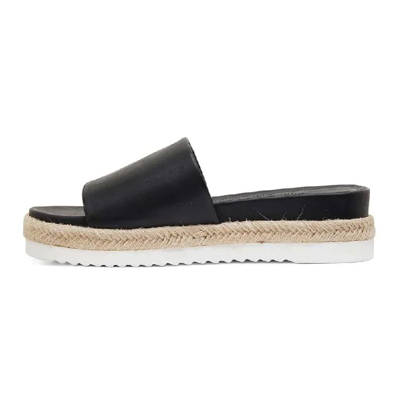 Waikiki Espadrille in Black Smooth