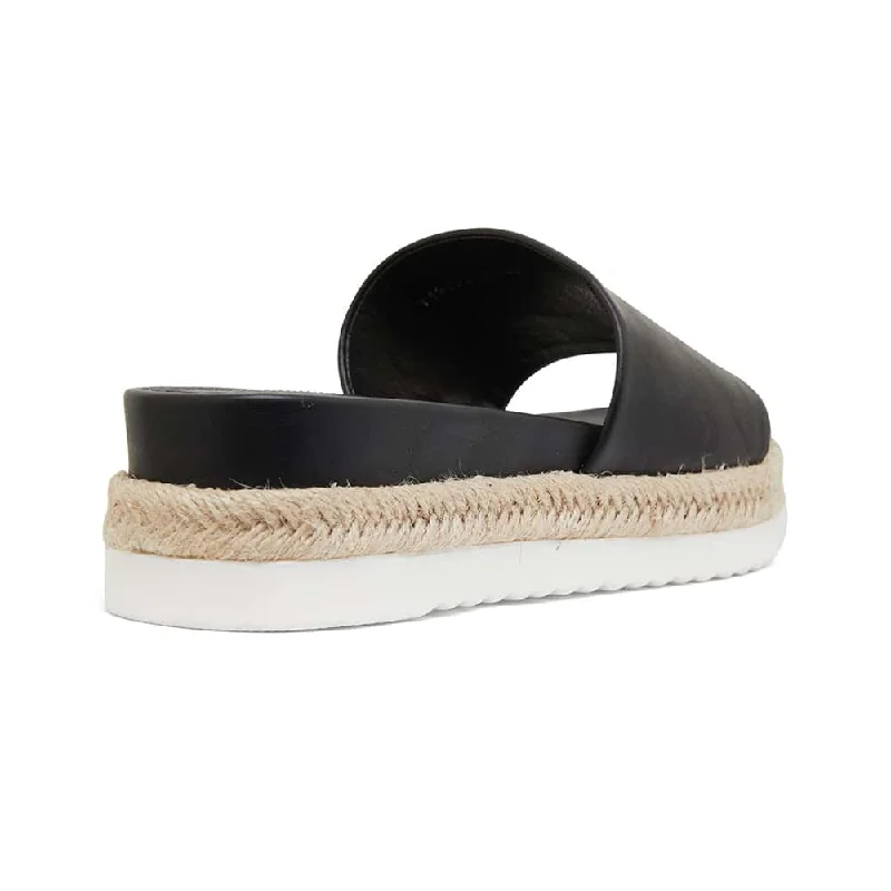 Waikiki Espadrille in Black Smooth