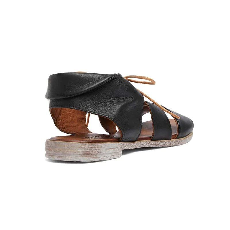 Yardley Sandal in Black Leather