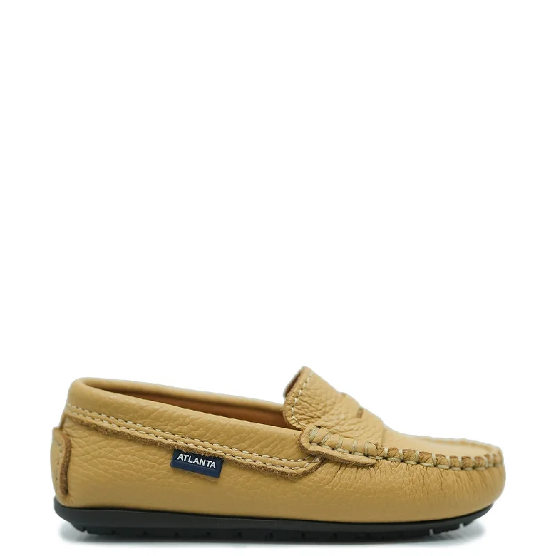 Atlanta Mocassin Beige Pebbled Penny Loafer