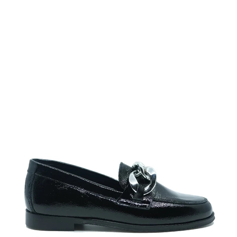 Blublonc Black Patent Buckle Loafer