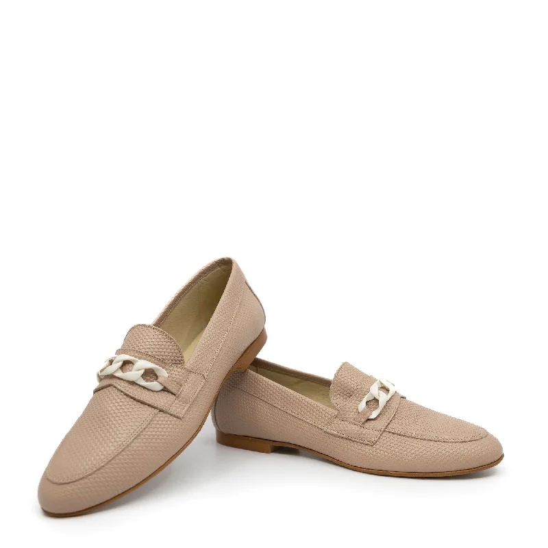 Blublonc Skin Textured Chain Loafer