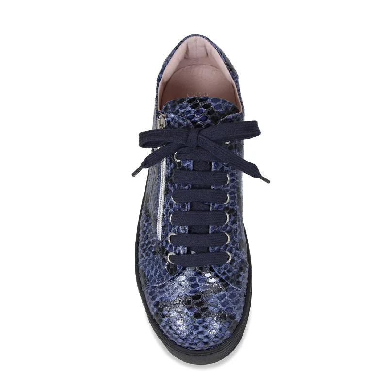 Harley: Navy Snake Print Leather