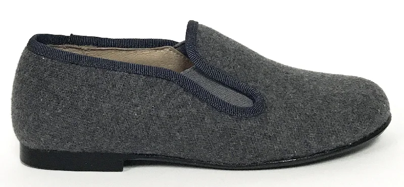 Hoo Gray Wool Smoking Shoe