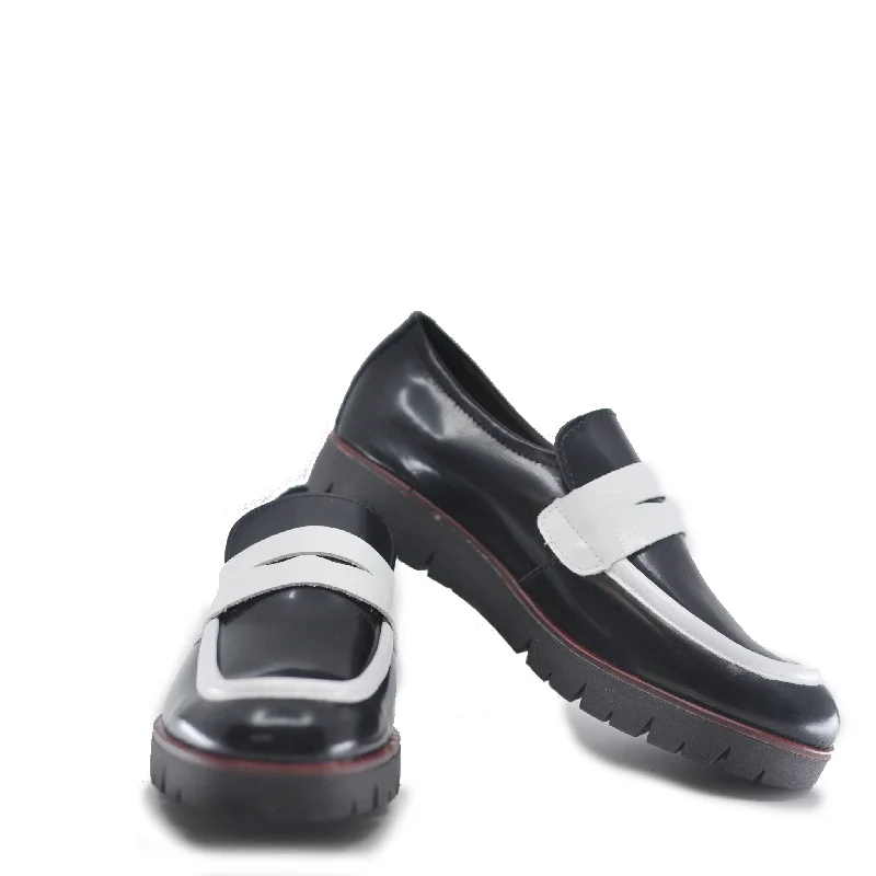 LMDI Black and White Slip-On Loafer