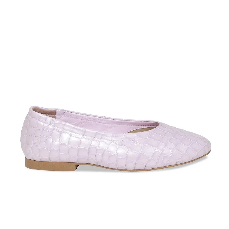 Luna: Lilac Croc Patent Leather