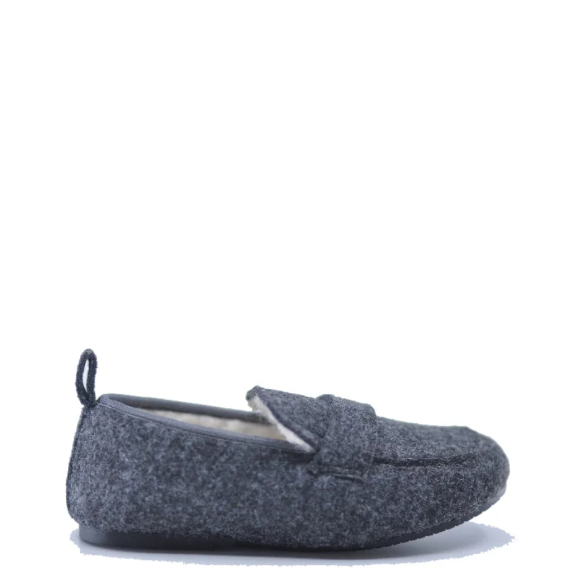 Manuela Dark Gray Wool Slipper Loafer