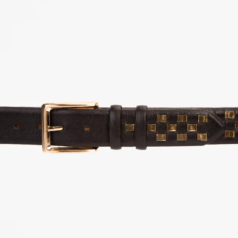 The Messina Black & Gold Woven Leather Belt