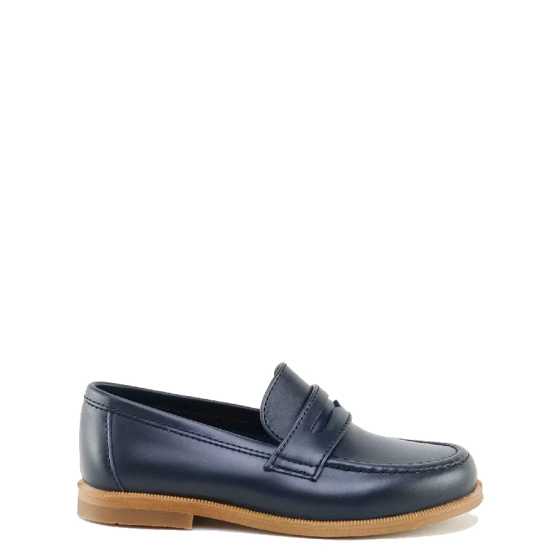 Papanatas Navy Leather Penny Loafer