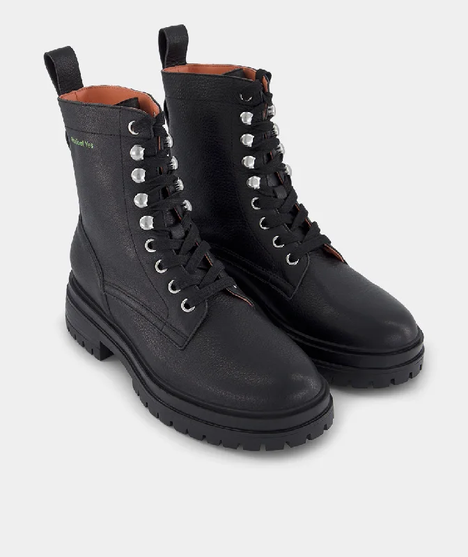 Peace Leather Lace Up Boot | Black