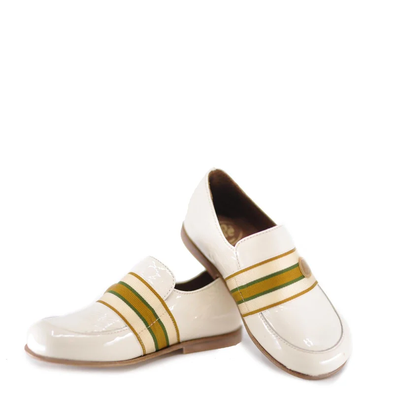 Pepe Cream Patent Logo Slip On Shoe