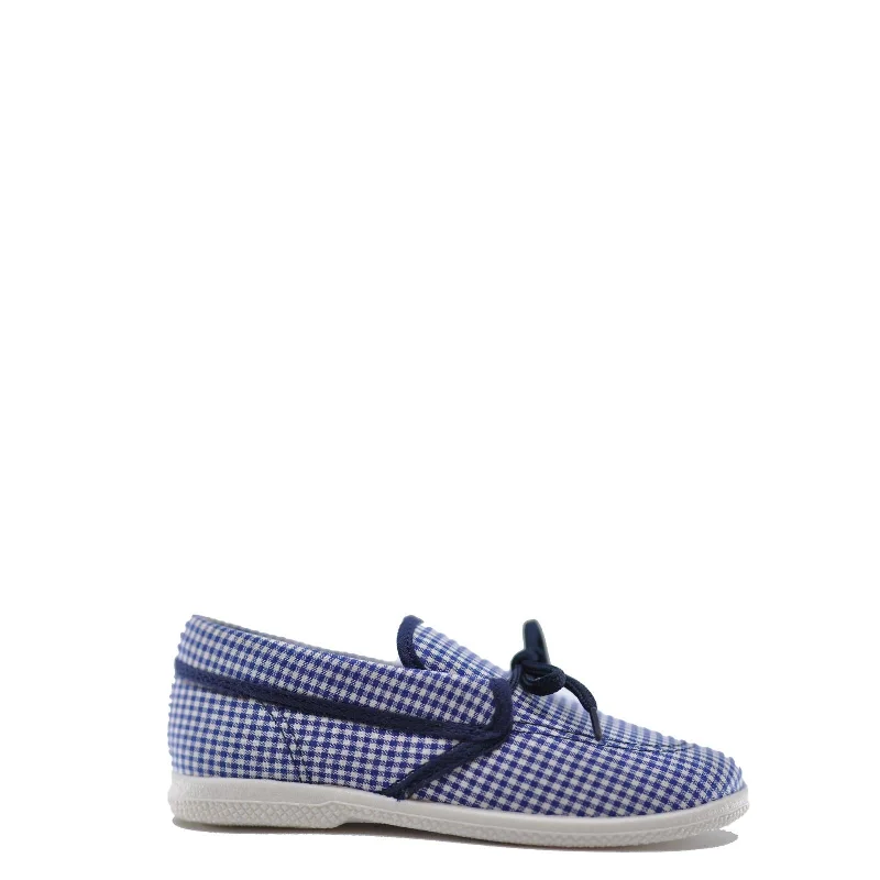 Pepe Navy Gingham Boat Shoe