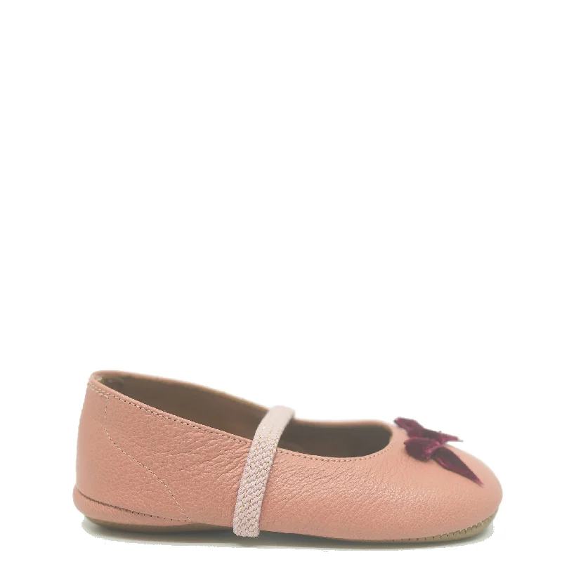 Pepe Rose and Wine Bow Baby Loafer